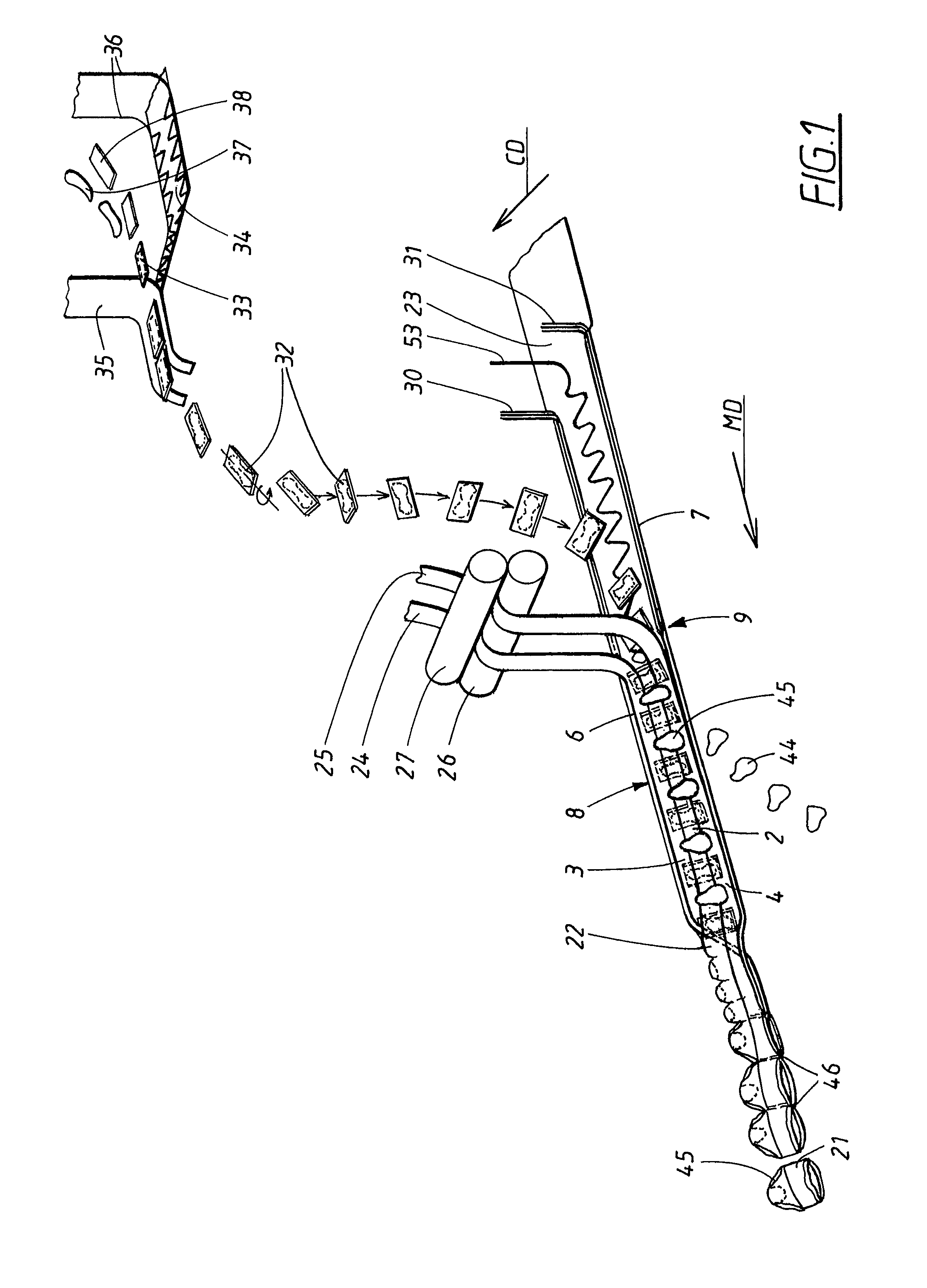 Method of producing an absorbent garment, and an absorbent garment produced according to the method