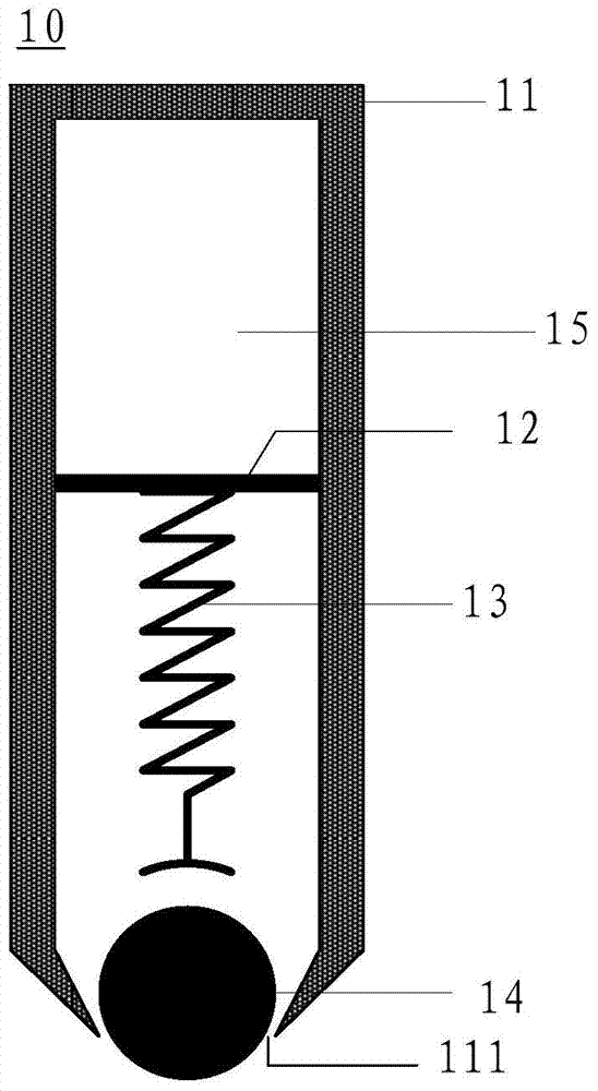 A test probe and test device