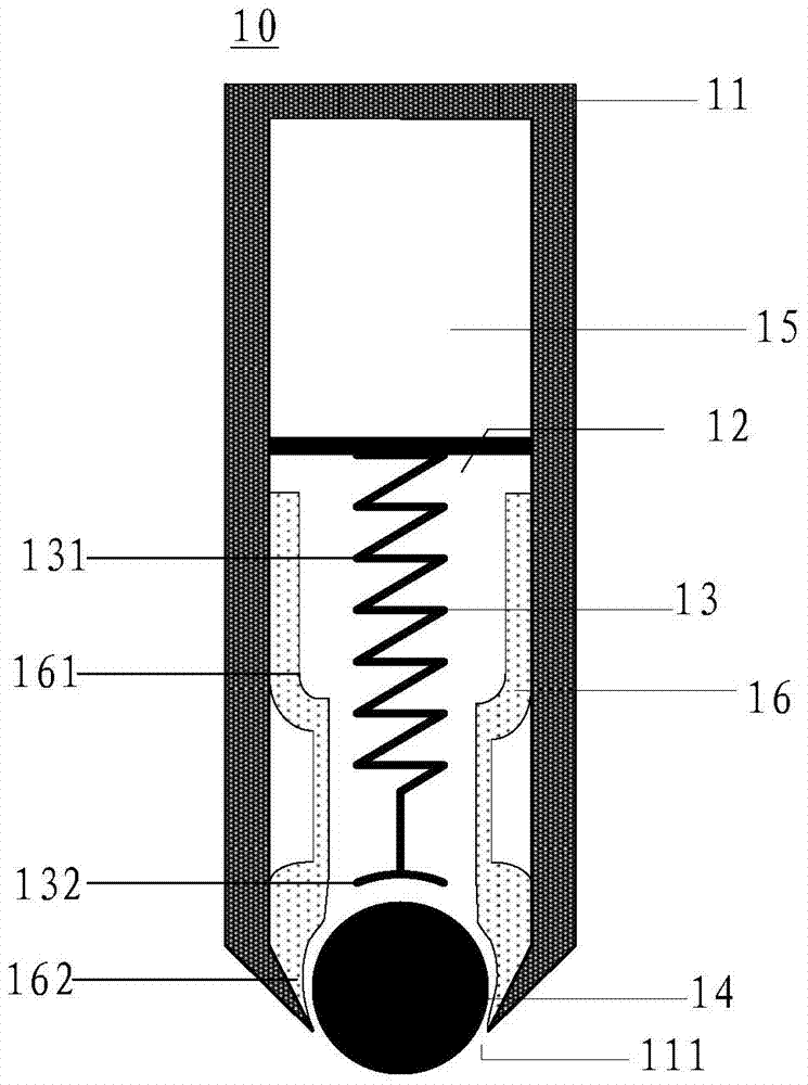 A test probe and test device