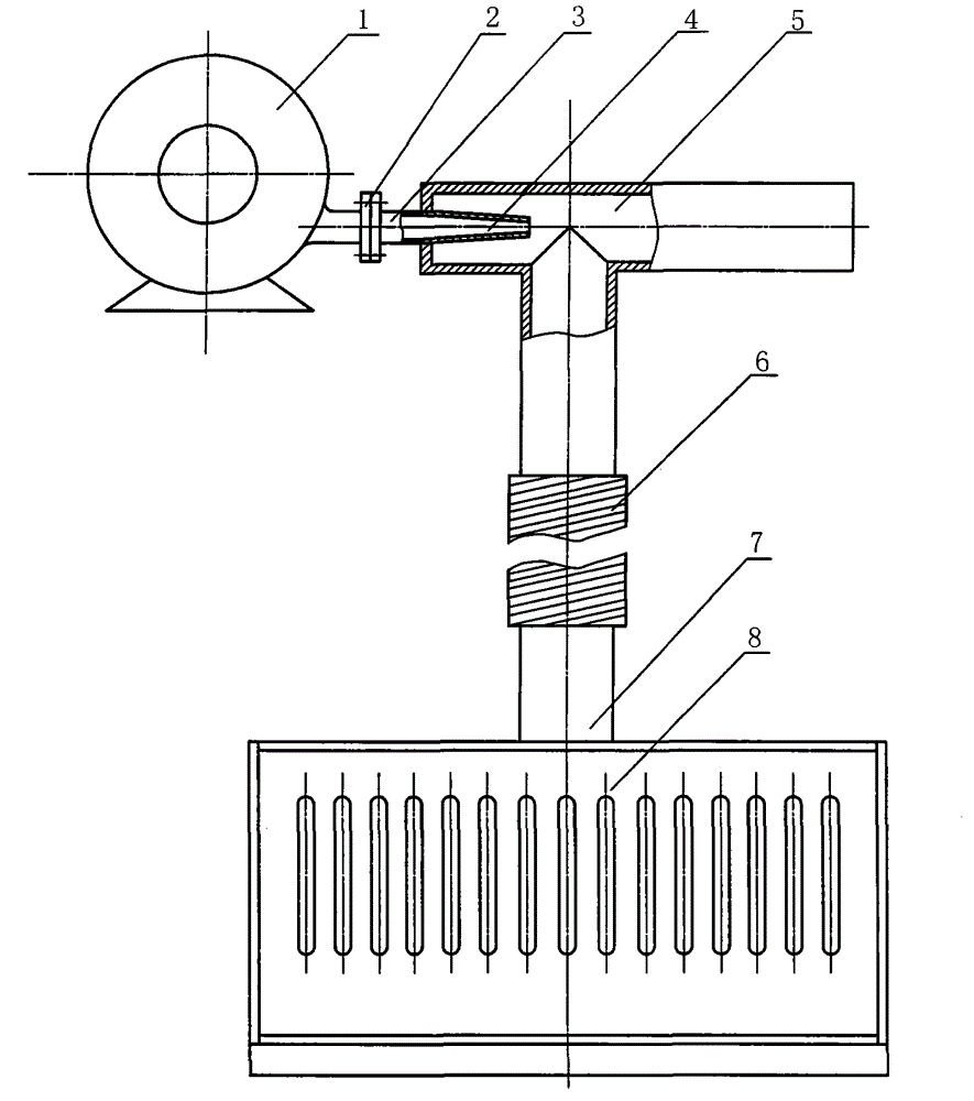 Range hood with external draught fan