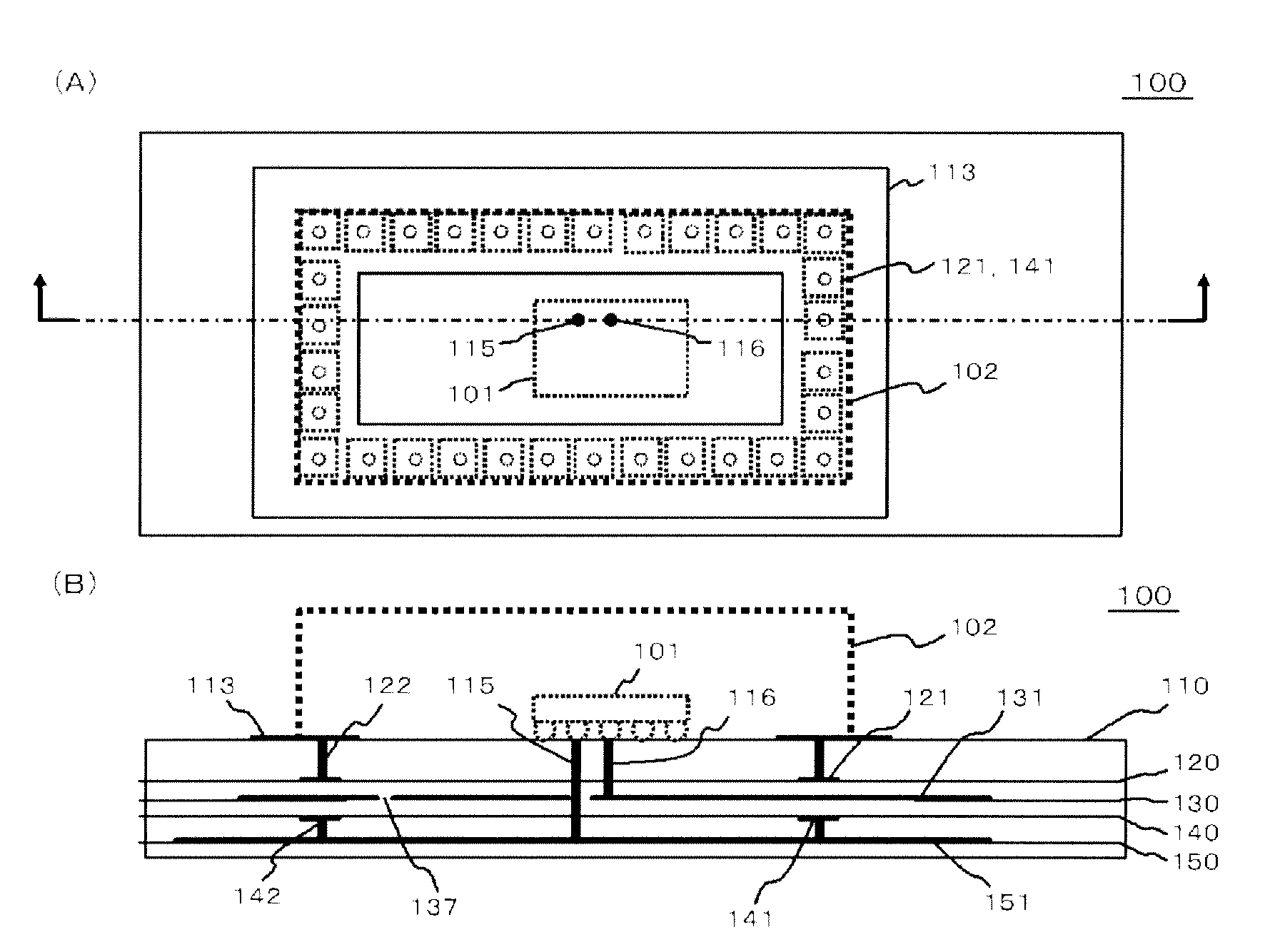 Electronic device, wiring board, and method of shielding noise