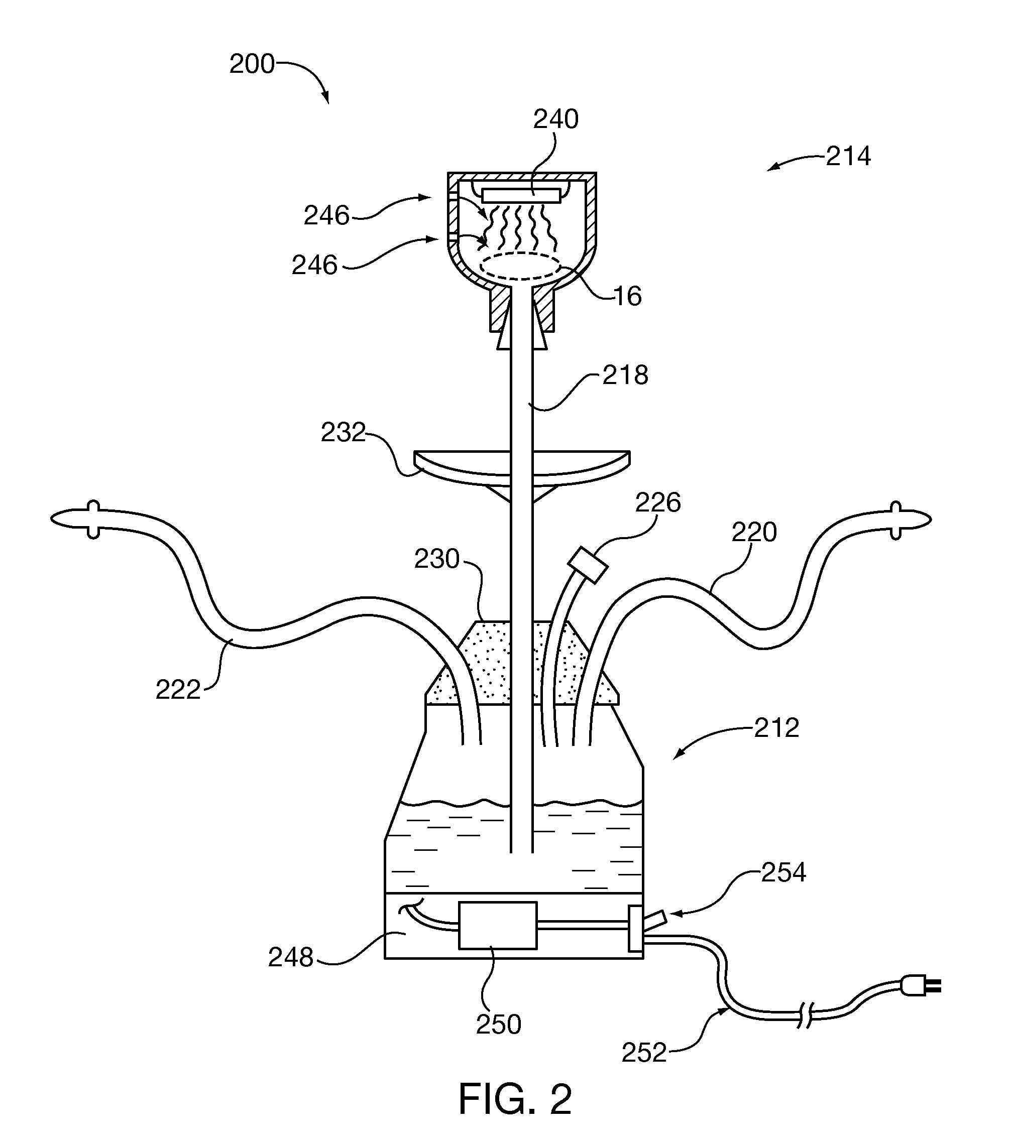 Electric heating for hookah