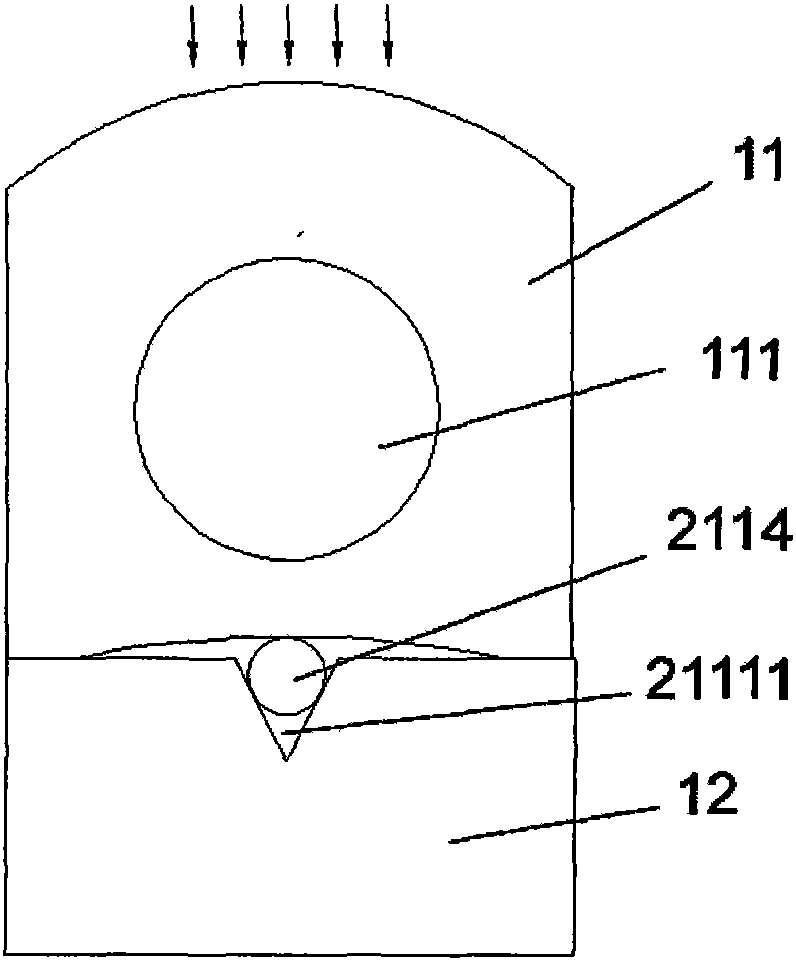 A kind of mechanical compression device and optical fiber connector