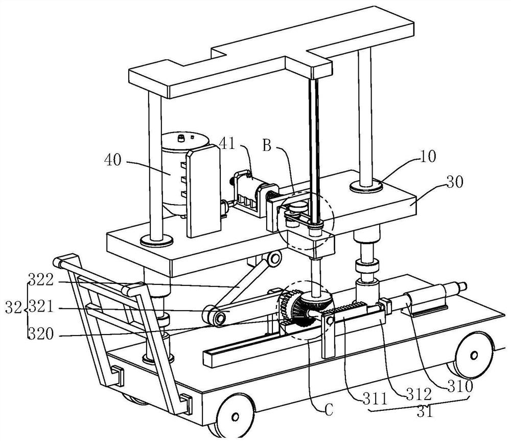 Painting device and method with lifting and spraying-adaptive for indoor decoration