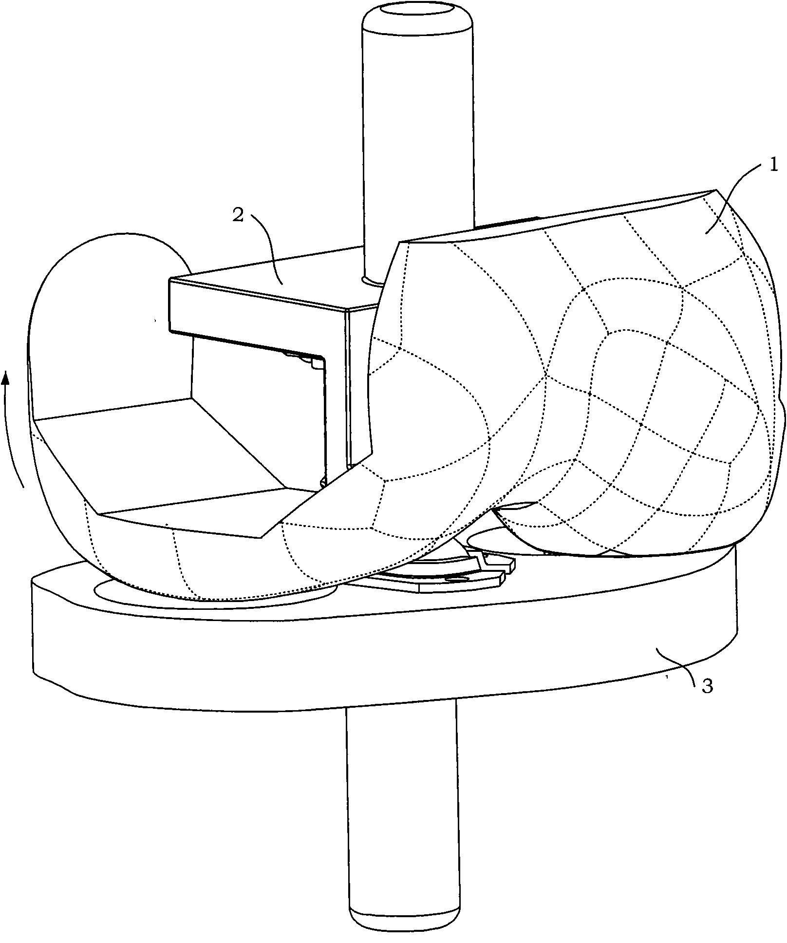 Force-closed knee replacement prosthesis