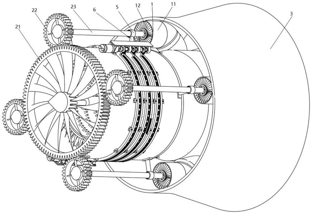 Flow-increasing aero-engine with heat and momentum recovery function