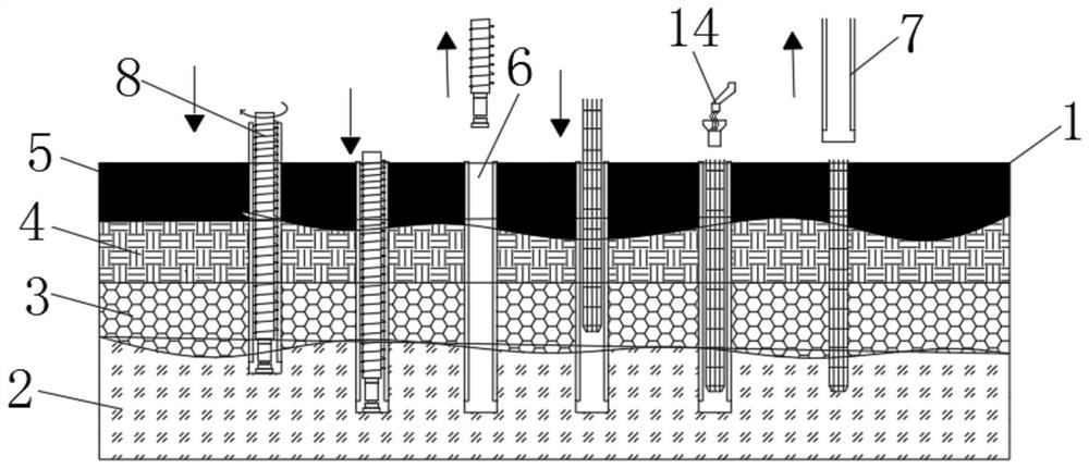 Stratum cast-in-situ bored pile with soft upper part and hard lower part