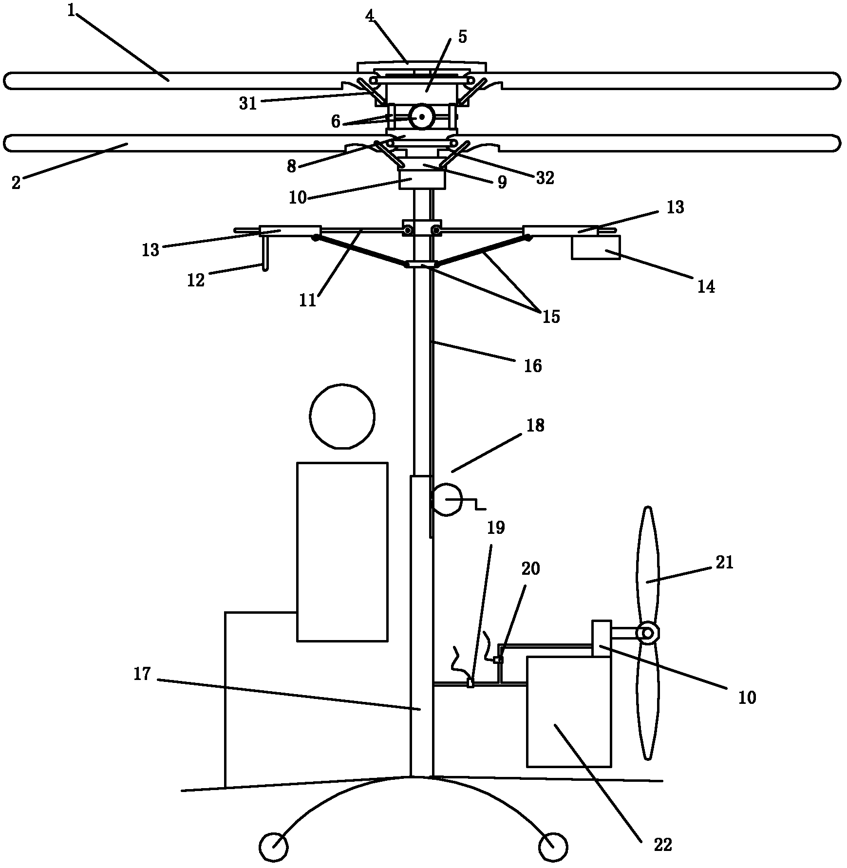 Small individual aircraft with folding rotor wings