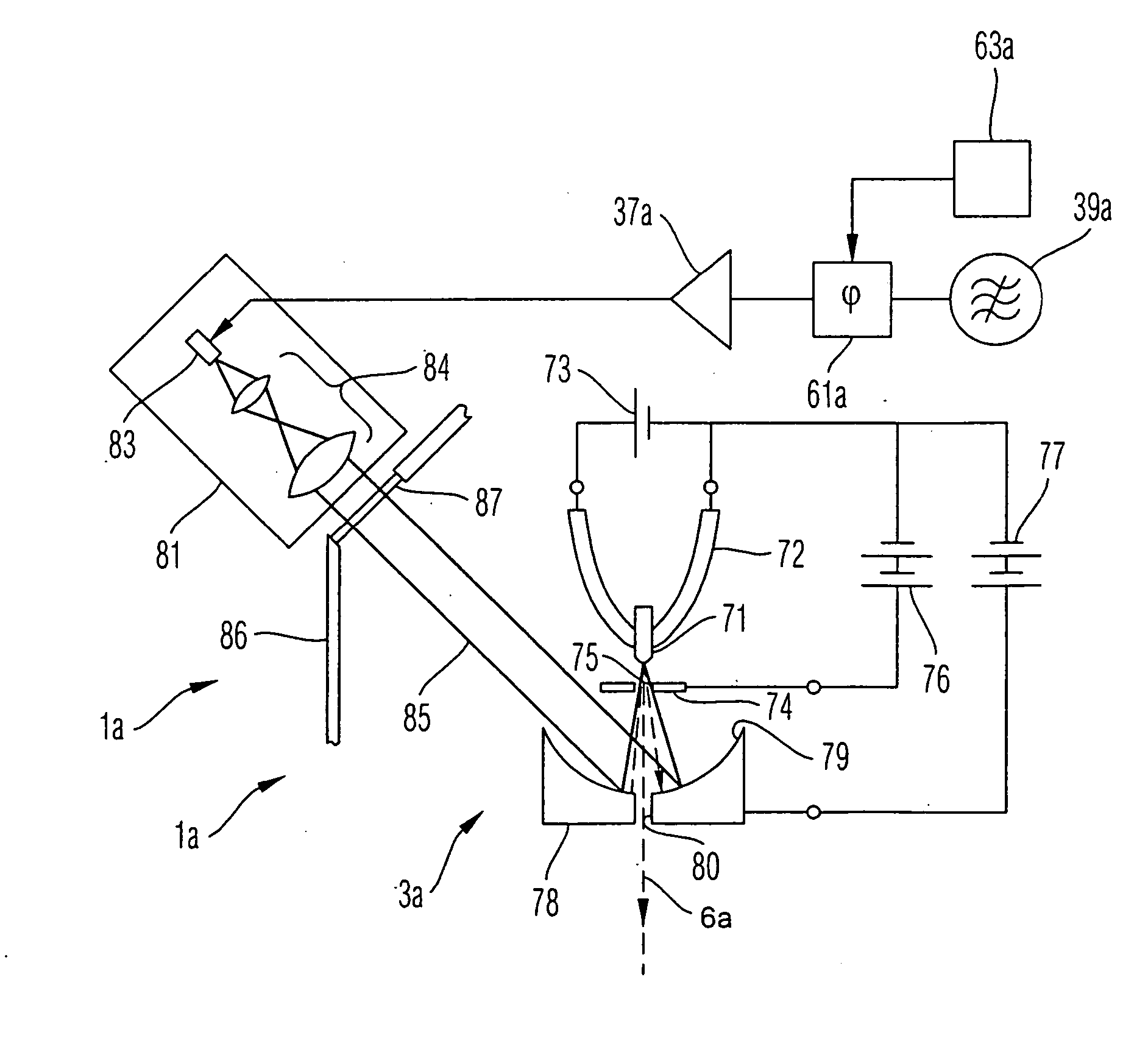 Electron microscopy system, electron microscopy method and focusing system for charged particles