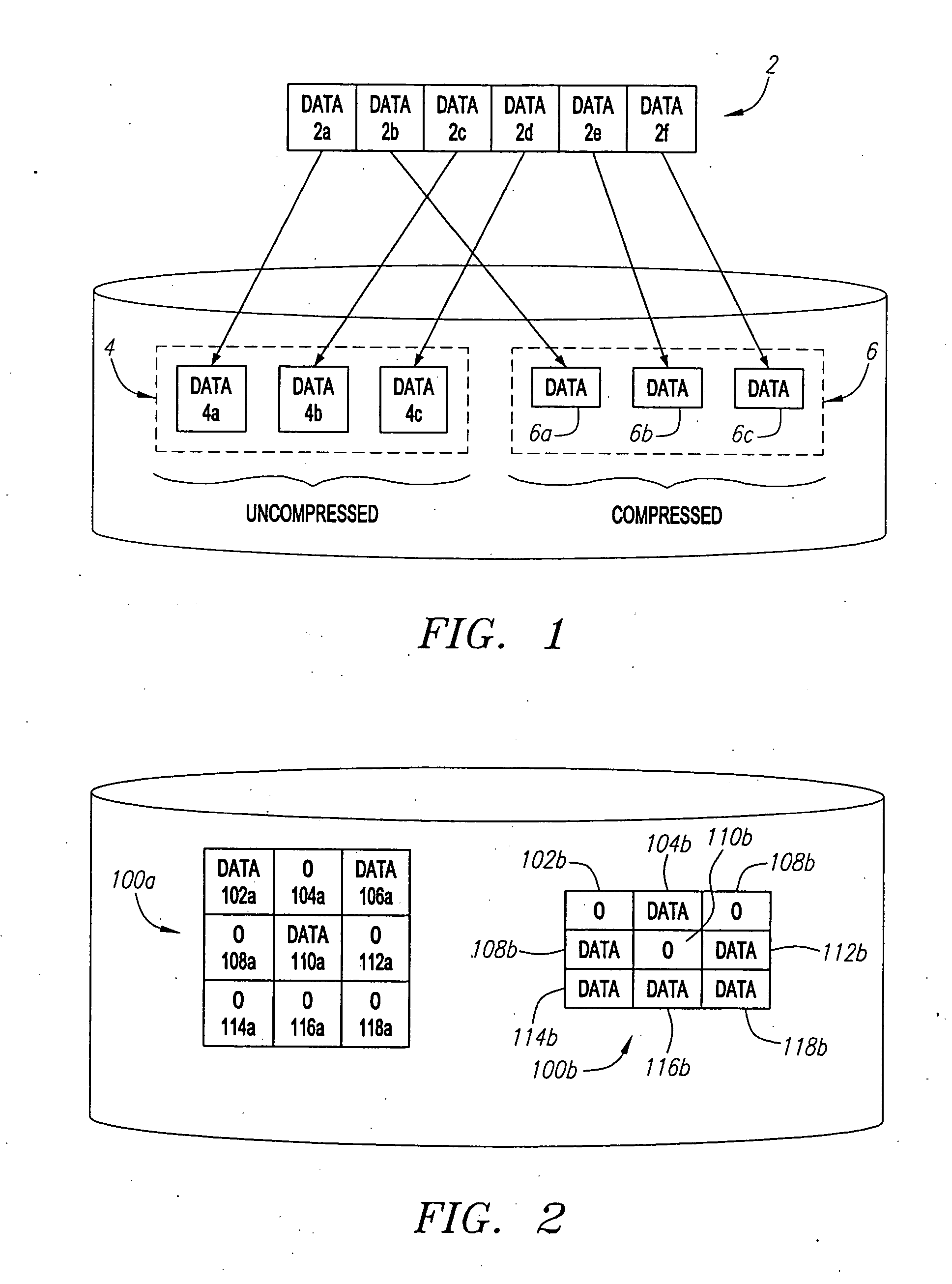 Method and mechanism for on-line data compression and in-place updates