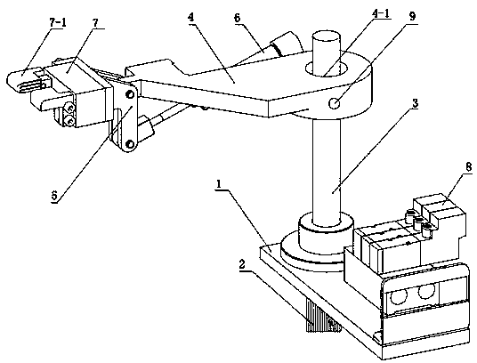 Welding material taking mechanical arm