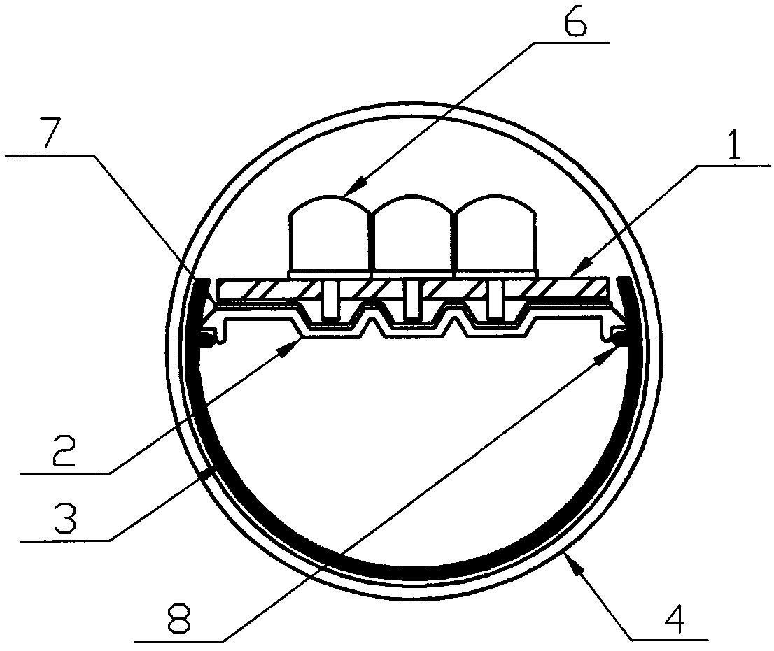 Heat-dissipation structure of light-emitting diode (LED) daylight lamp