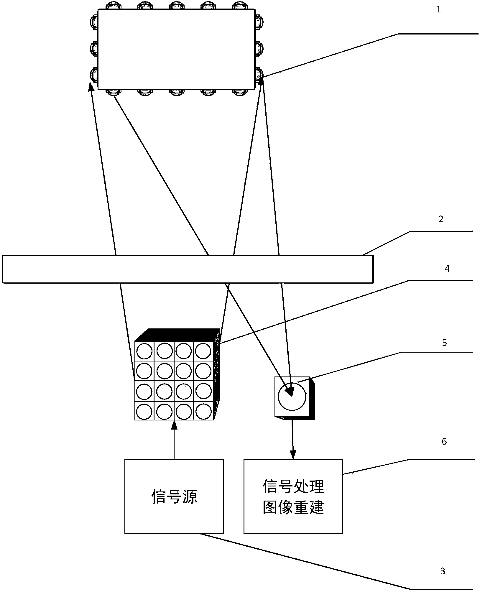 High-resolution through-wall imaging system and method based on random antenna arrays and microwave correlated imaging principles