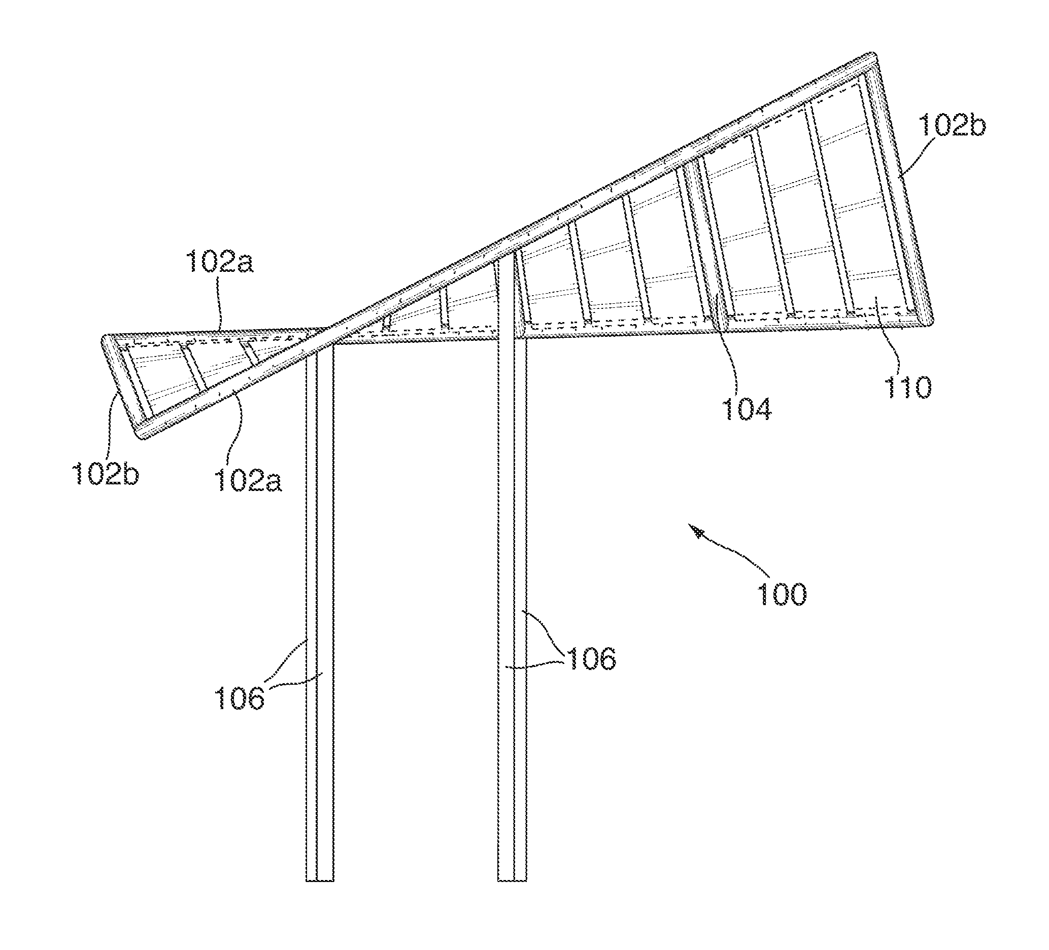 Tensioned sheet-metal based solar panels and structures for supporting the same