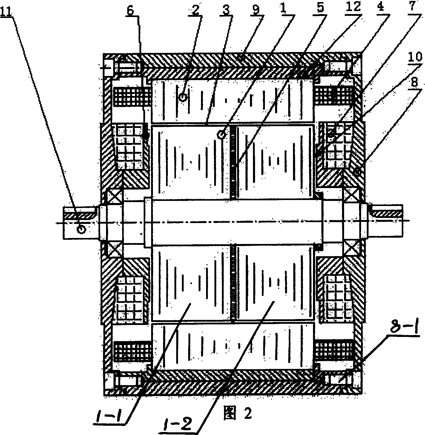 Axial exciting mixed reluctance motor