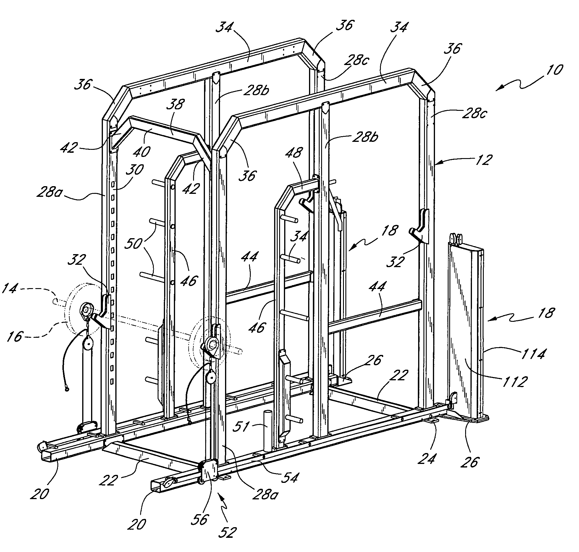 Exercise apparatus using weight and pneumatic resistances