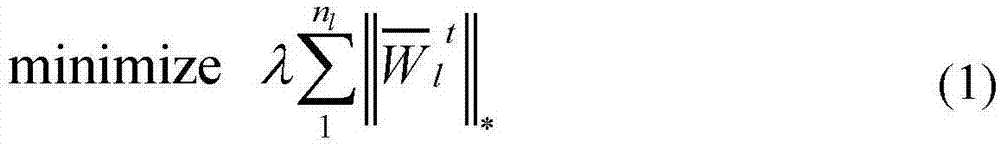 Neural network acceleration and compression method based on trace norm constraints