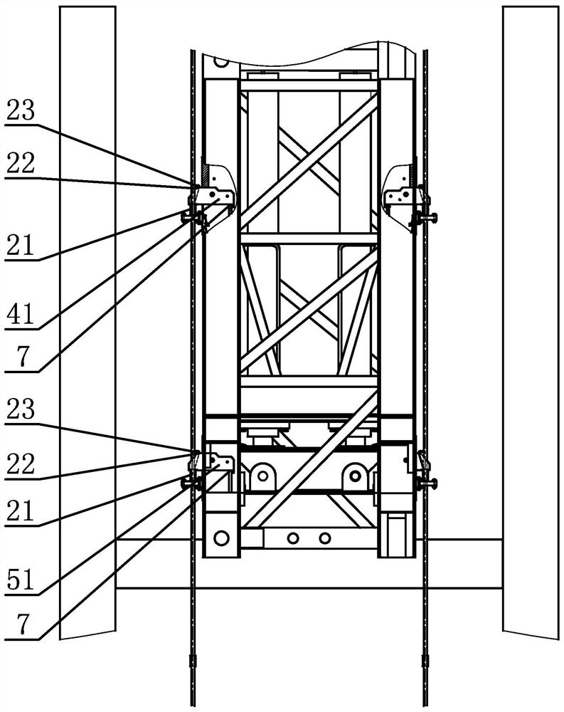 Tower crane climbing belt climbing safety device