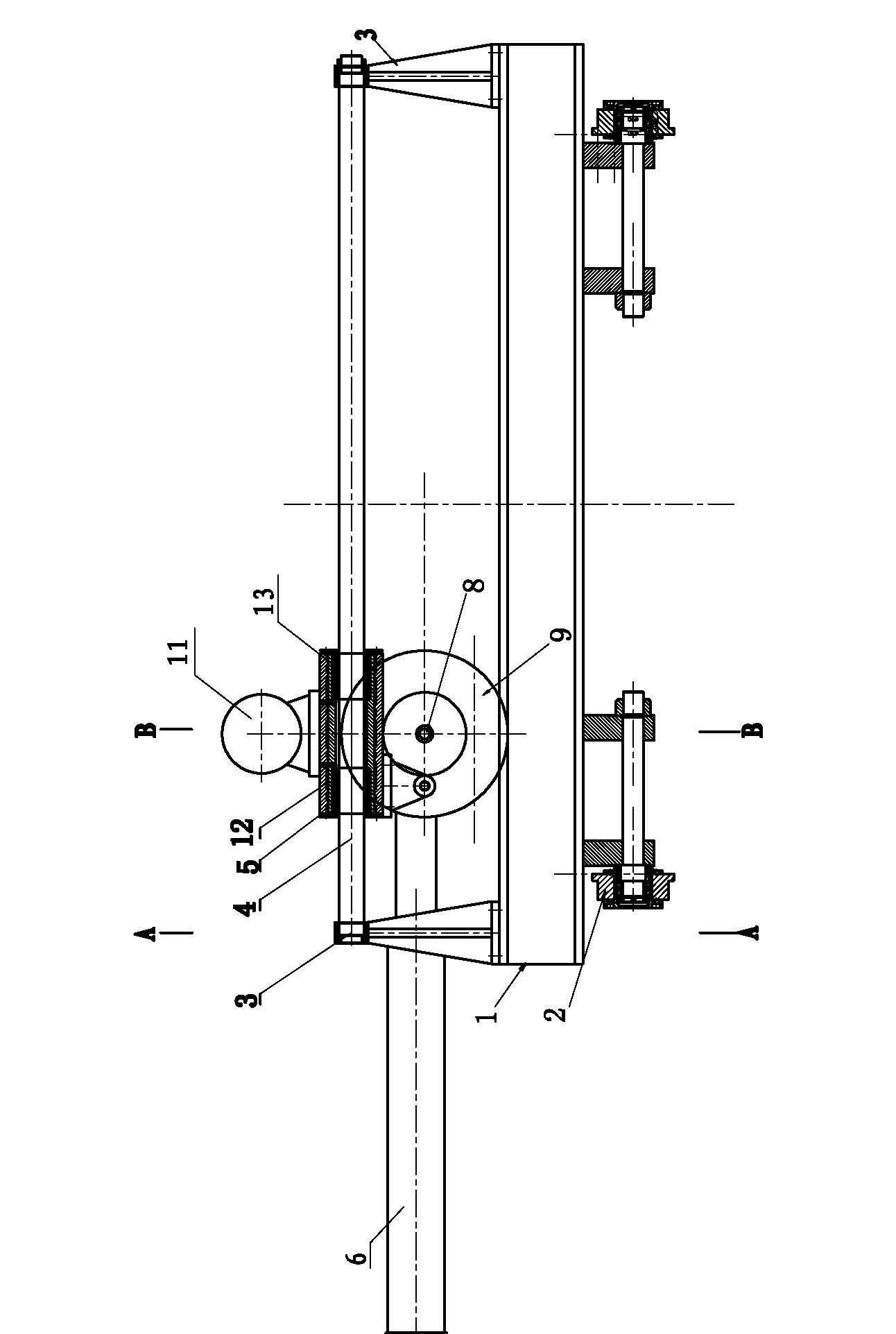 Wide stainless steel product cut-off device