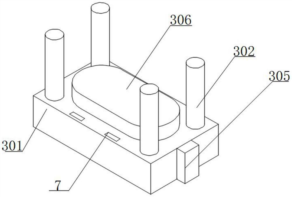 Magnet mold pressing device capable of accelerating cooling and facilitating material taking