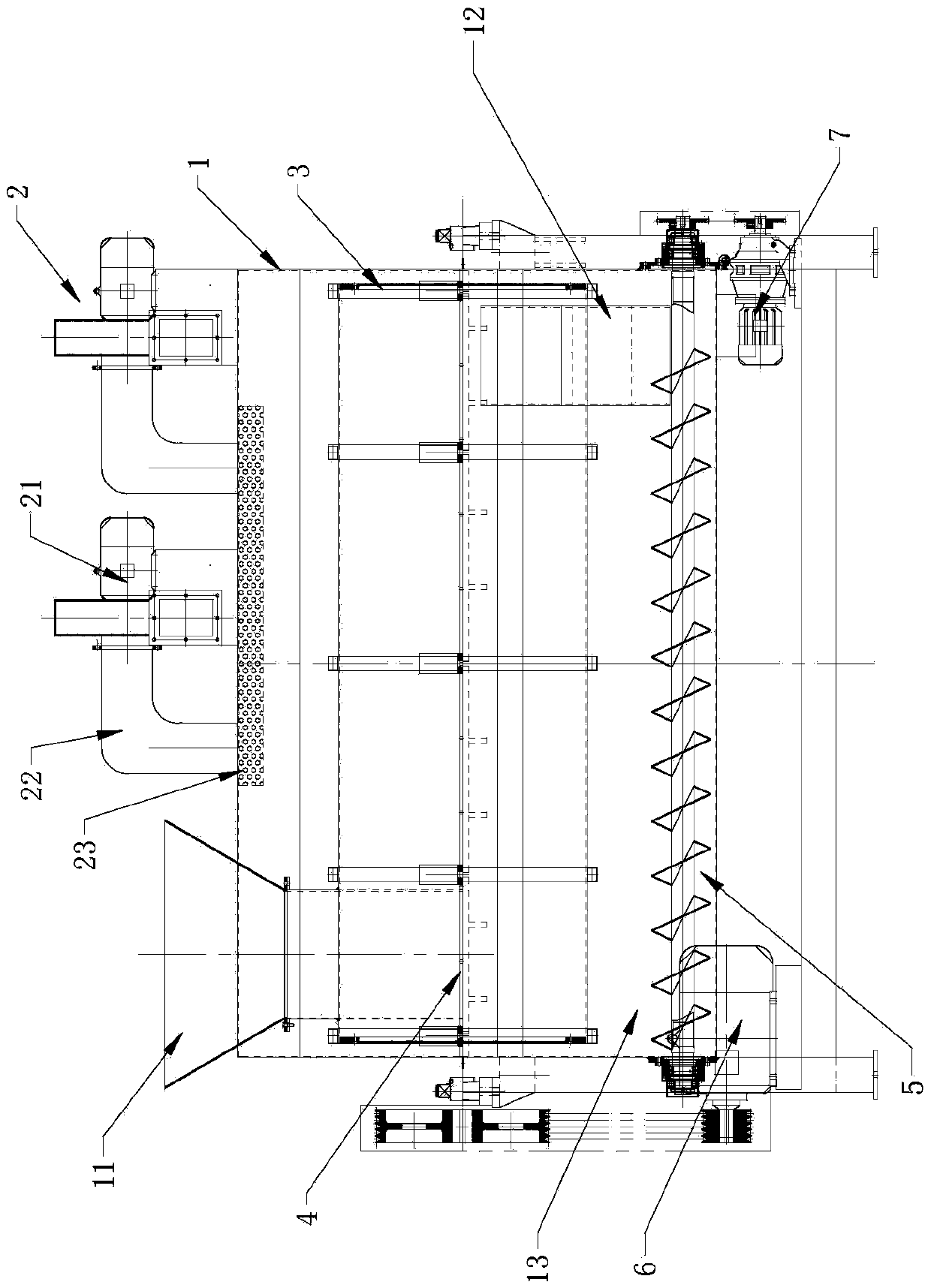 A plastic film grass and wood separator