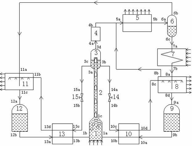 Diffusion absorption type thermal converter without moving parts