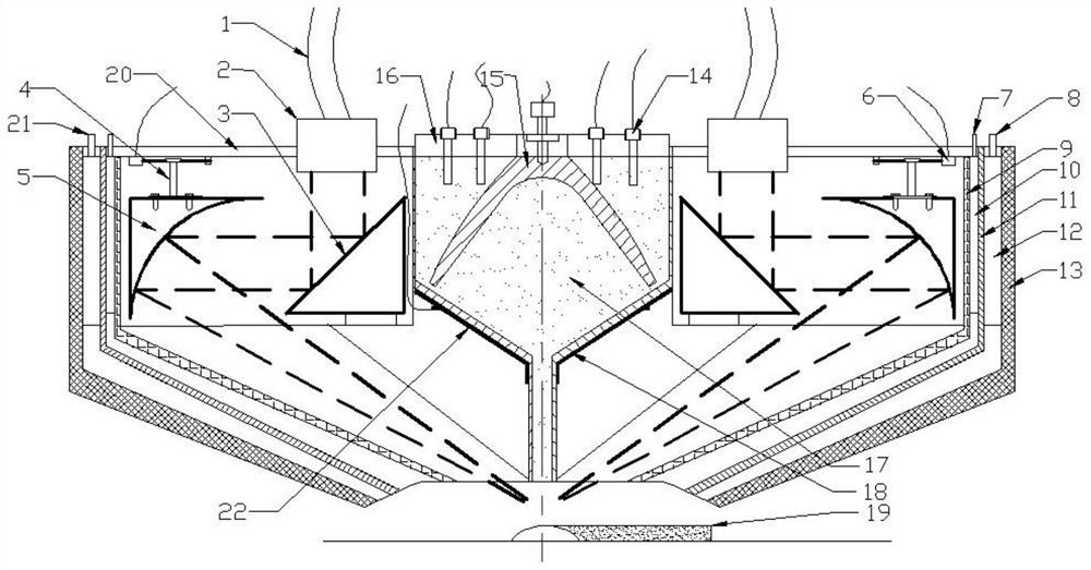 Coaxial multi-beam laser synthesis axis powder feeding ultrahigh-speed laser cladding head and cladding method thereof