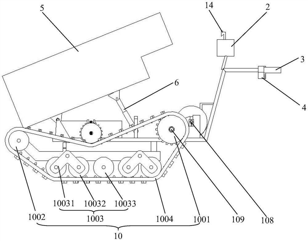 Light, simple and intelligent electric crawler transport vehicle for mountainous regions