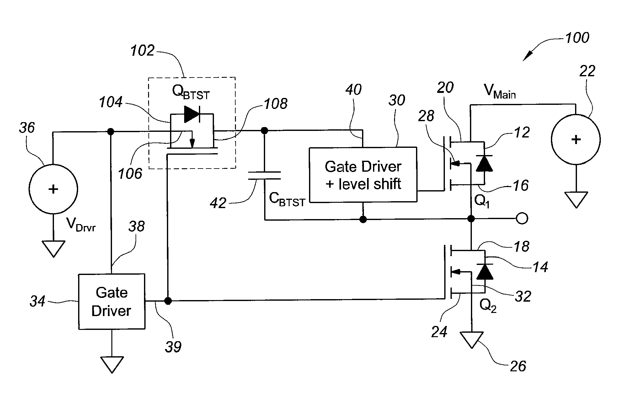 High voltage zero qrr bootstrap supply