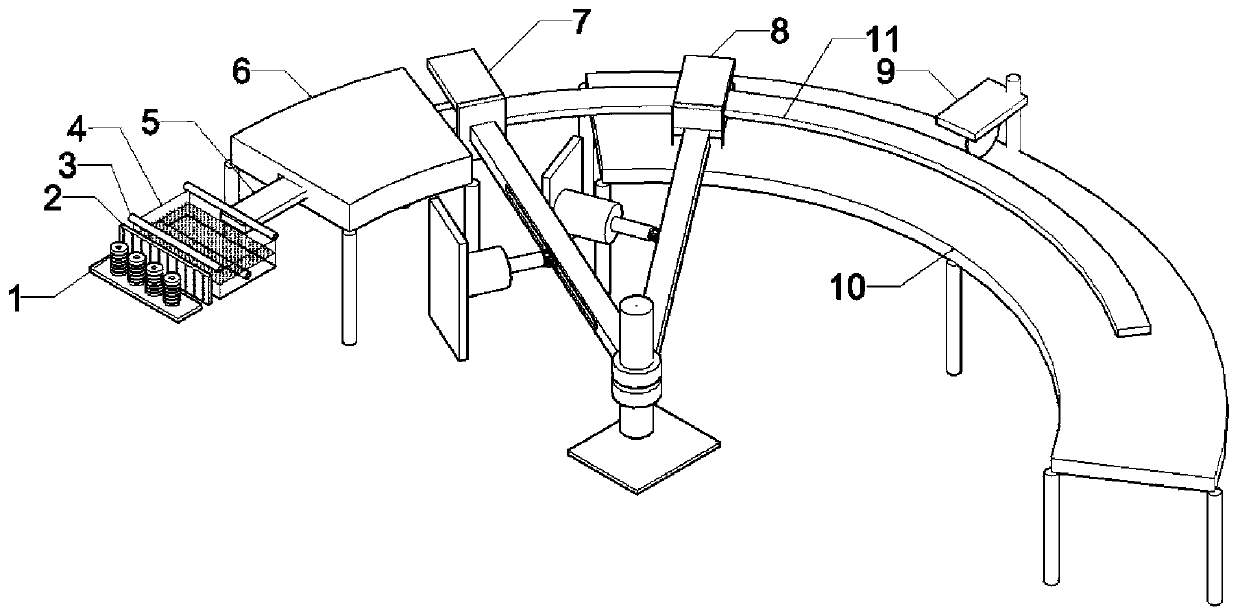 A kind of pultrusion production method and equipment of fiber-reinforced composite curved profile