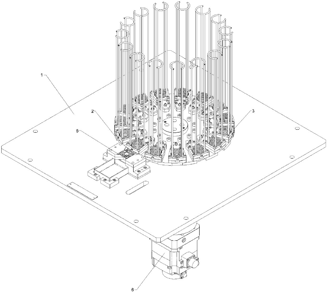 Material storage mechanism achieving automatic gasket selecting and feeding