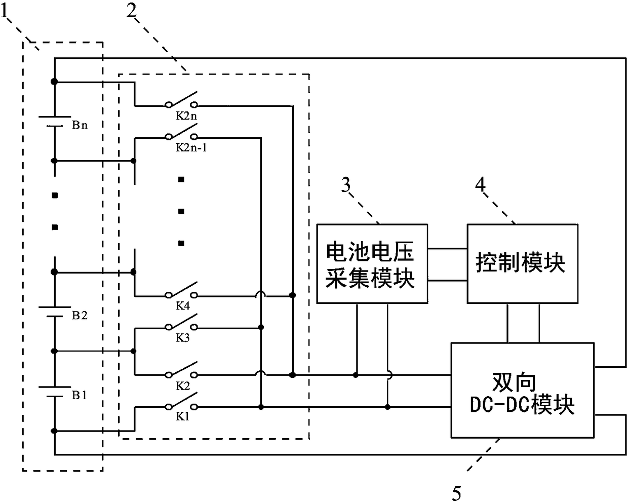 Active balancing circuit and method of serial storage battery pack