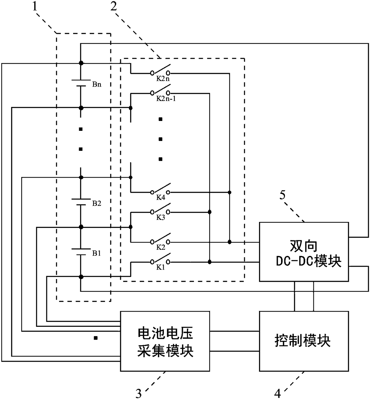 Active balancing circuit and method of serial storage battery pack