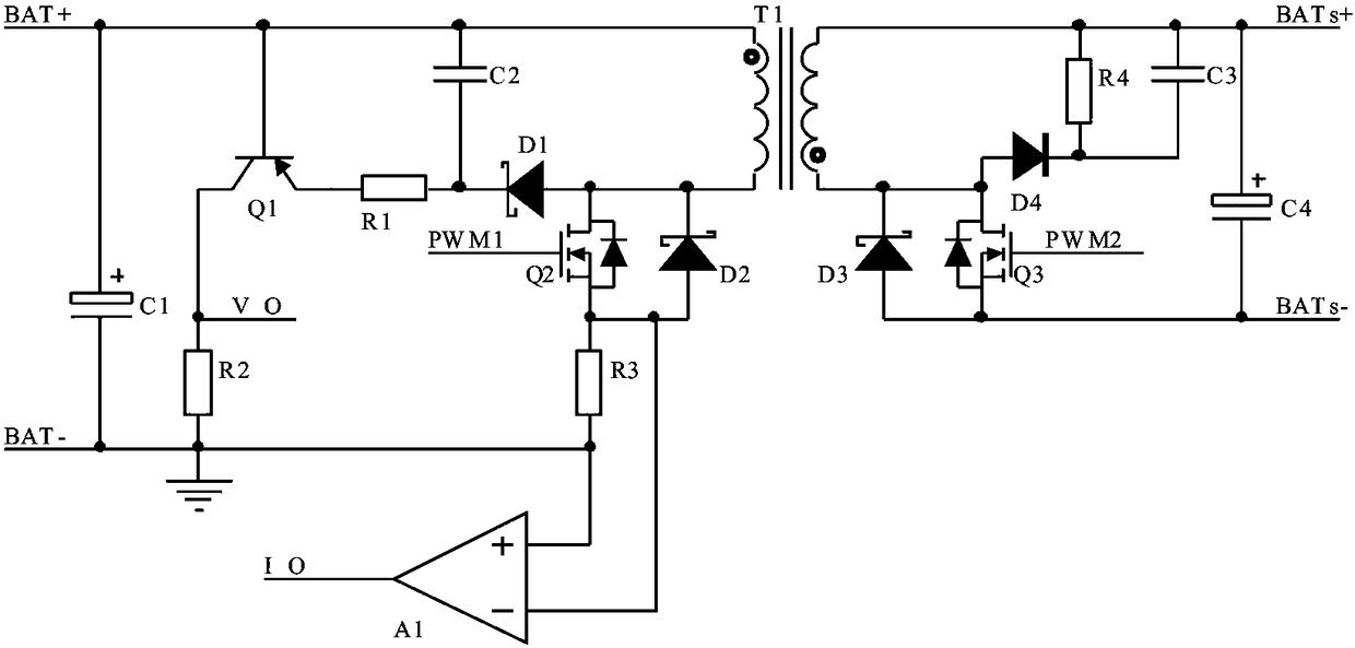 Active balancing circuit and method of serial storage battery pack