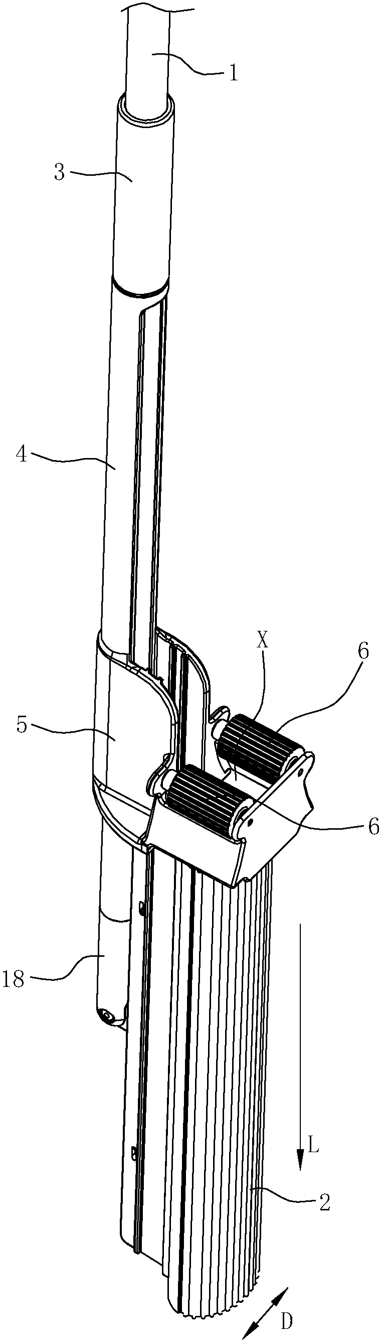 Mop provided with self-water-squeezing foamed cotton head