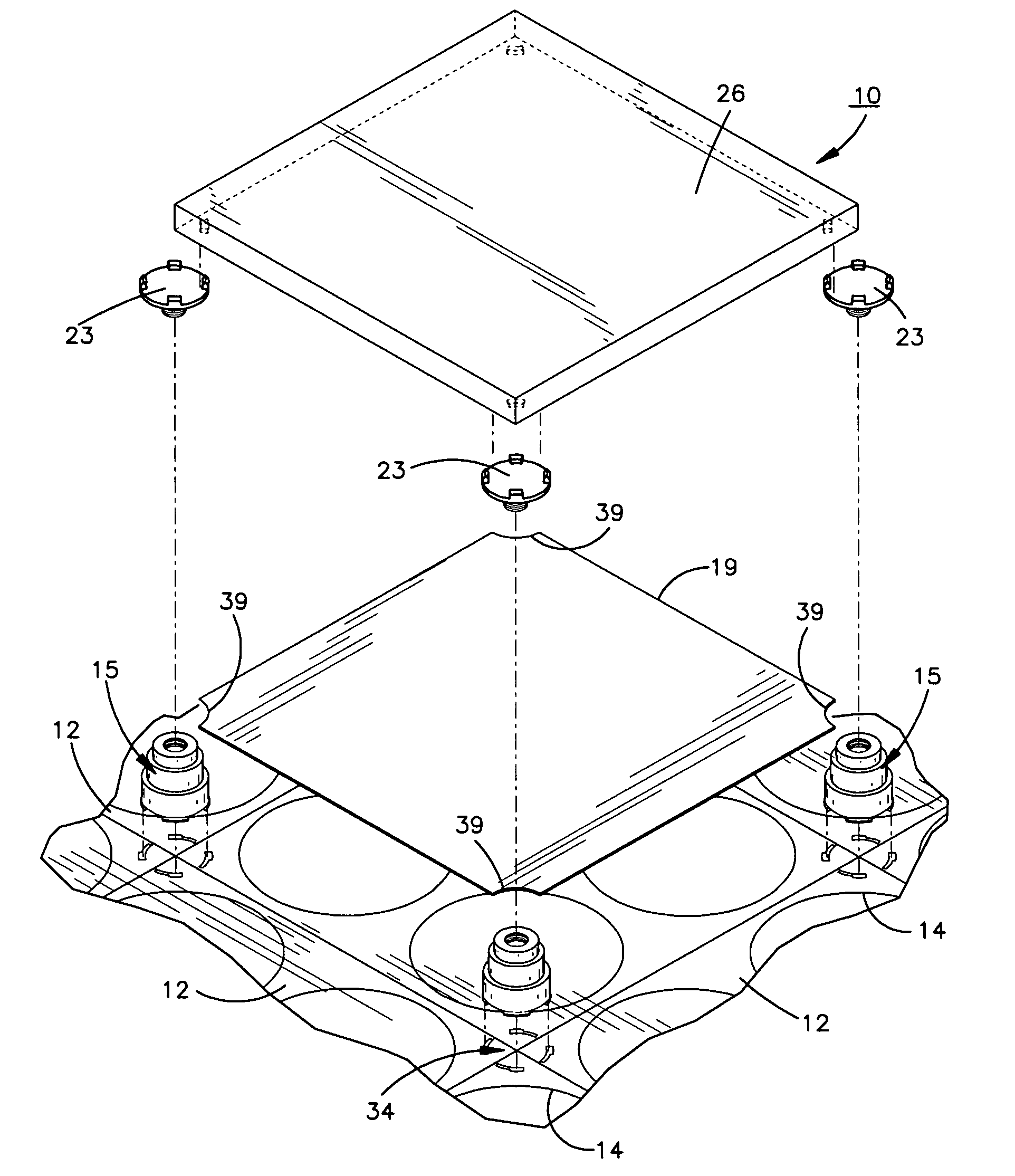 Raised flooring system and method