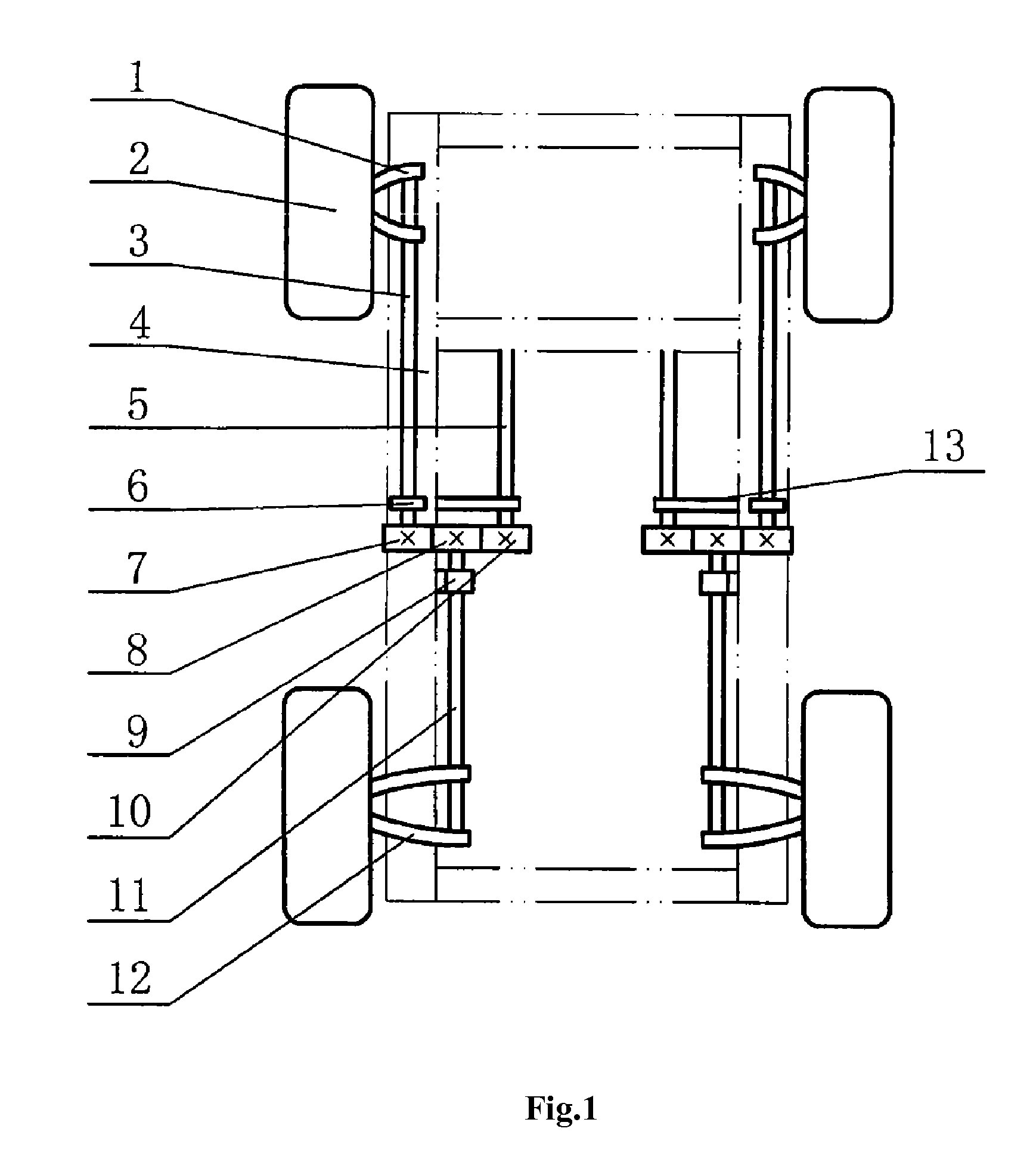 Vehicular torsion bar suspension device