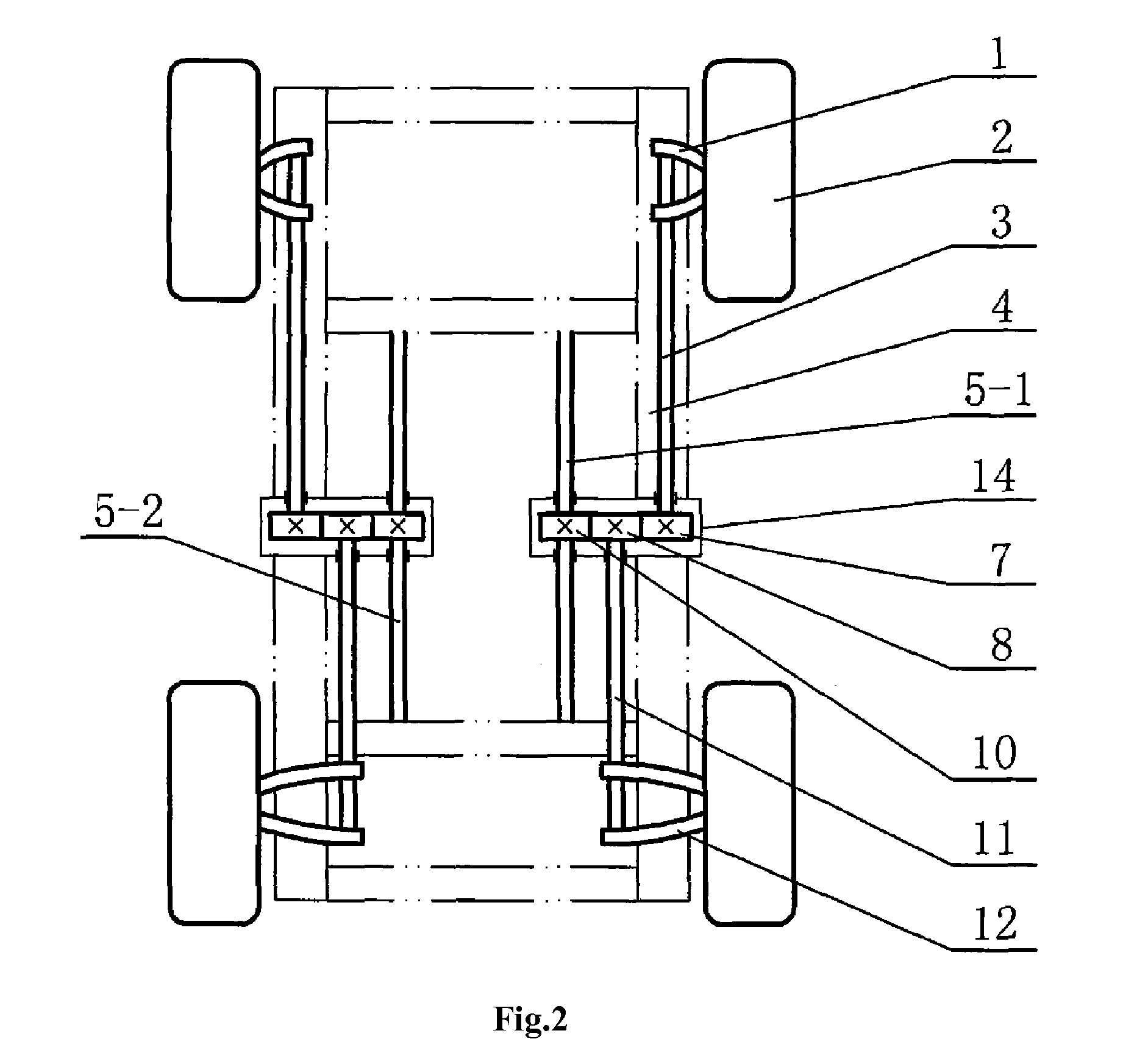 Vehicular torsion bar suspension device