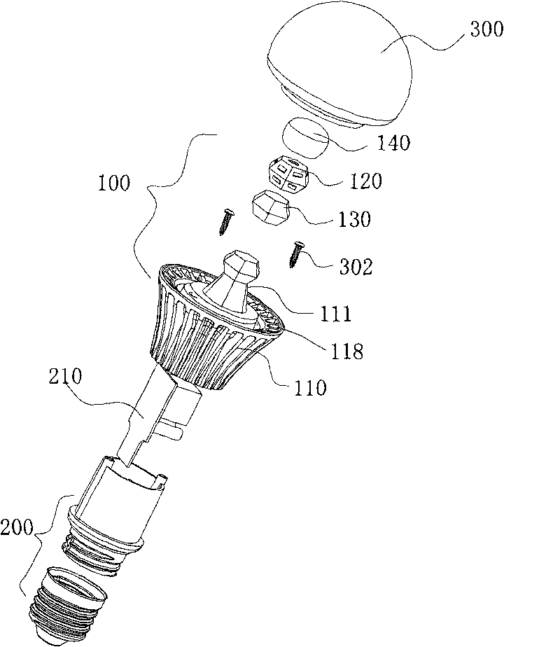 LED three-dimensional light source