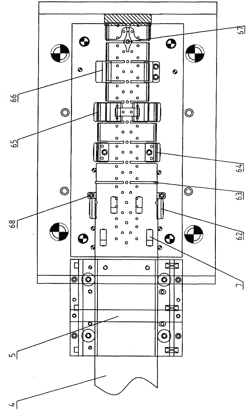 Method and die for continuous production of one group of asymmetric hinge blades