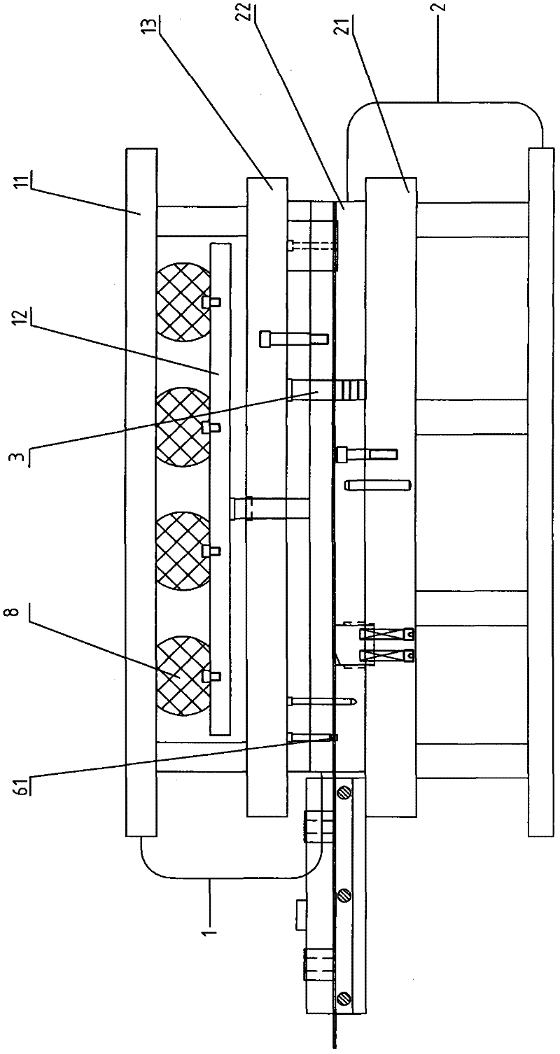 Method and die for continuous production of one group of asymmetric hinge blades