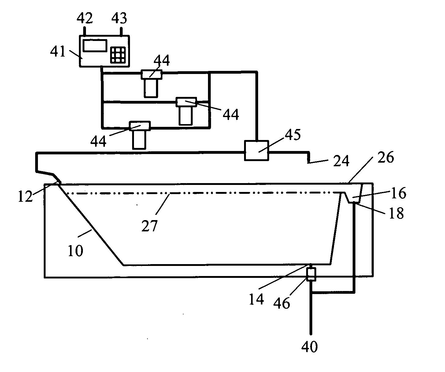 Flow-through bathtub