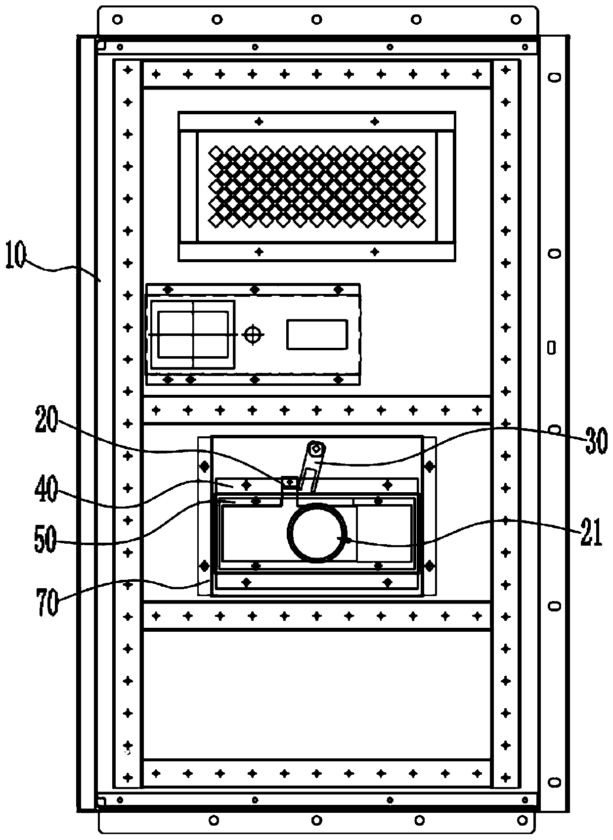 Cabinet door and high voltage switch cabinet