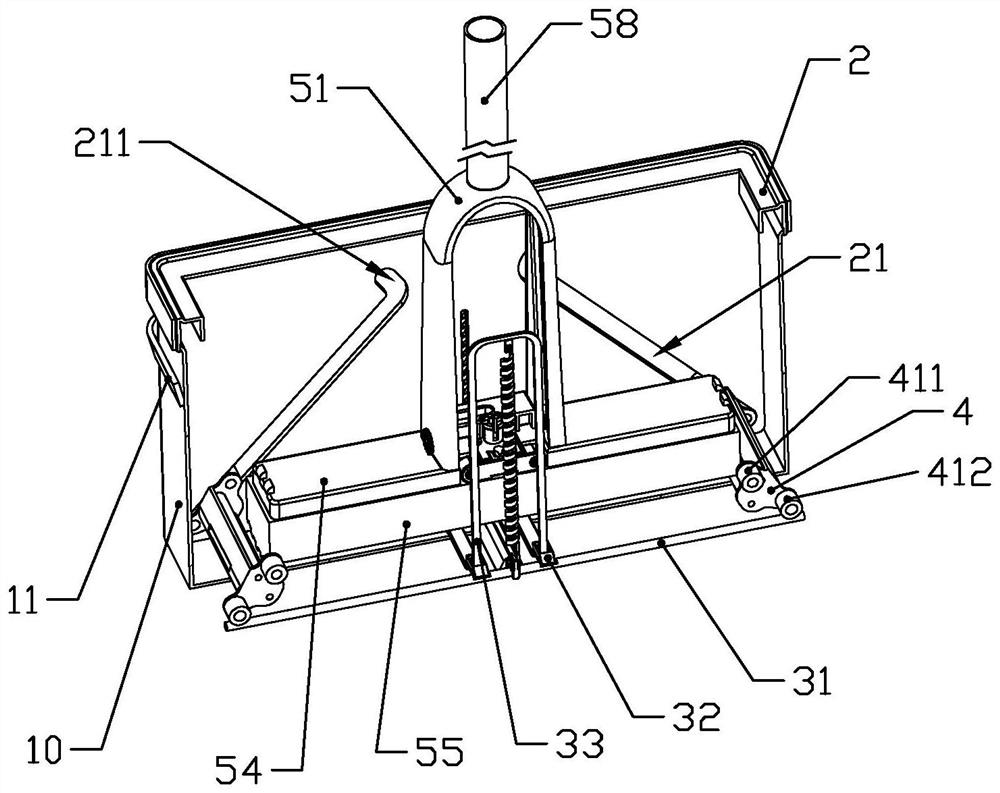 Folding mop and wringing mop bucket