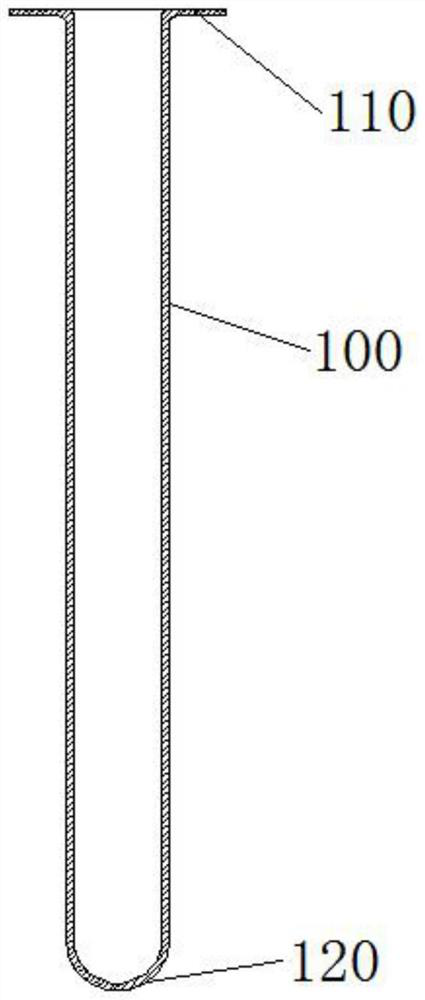 Stainless steel tube structure of heating rod of electronic thermostat and forming process of stainless steel tube structure