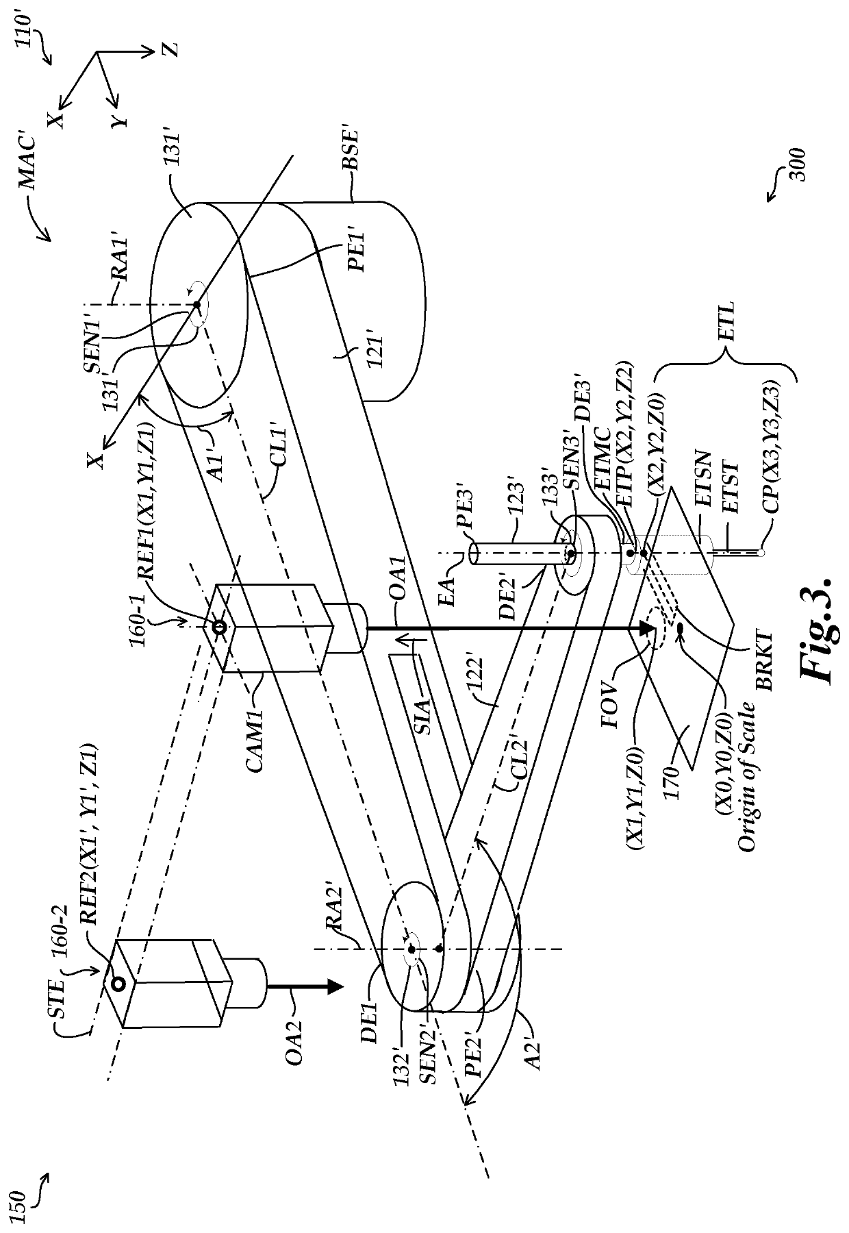 Robot system with end tool metrology position coordinates determination system