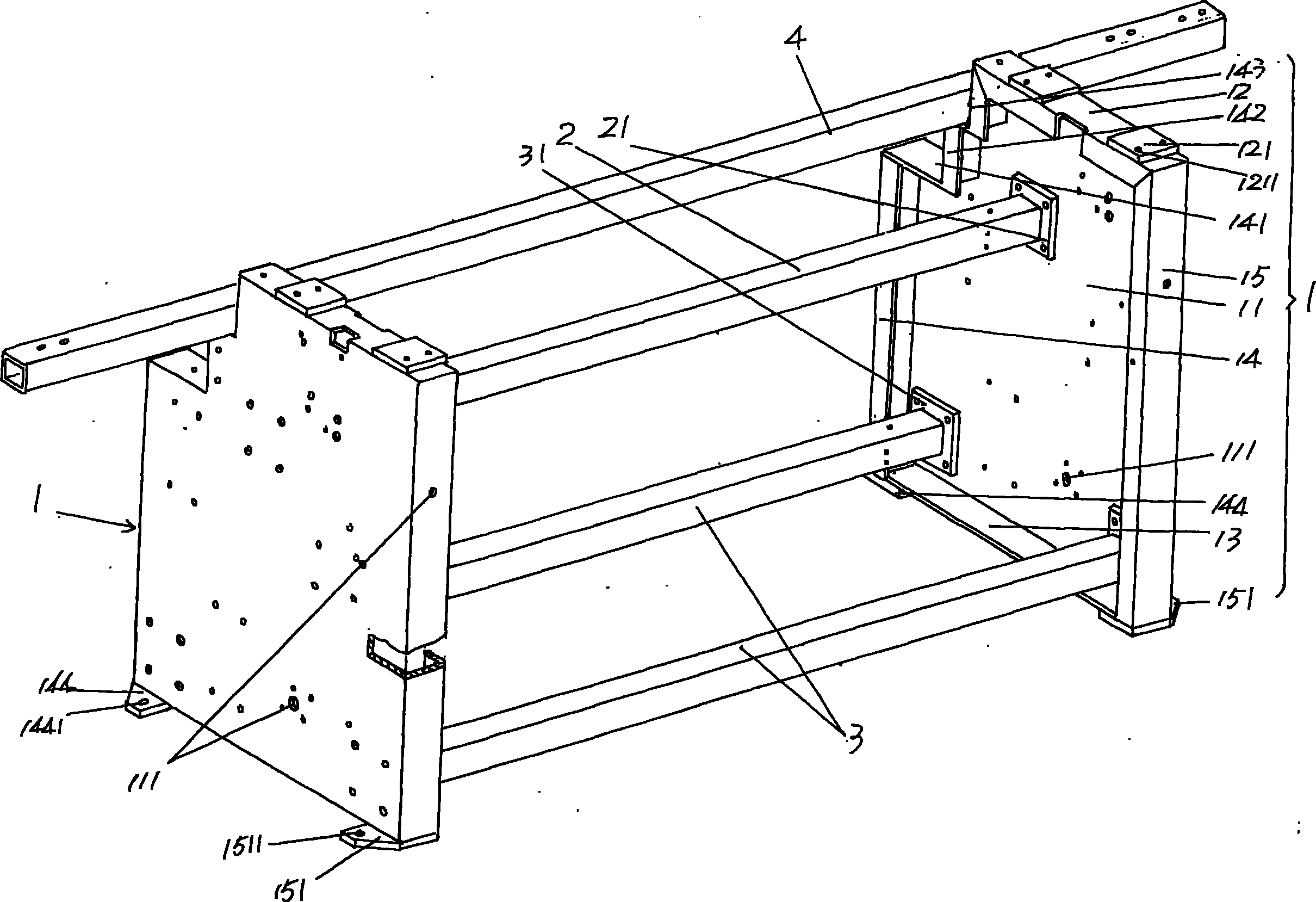 Frame of computer flat knitting machine