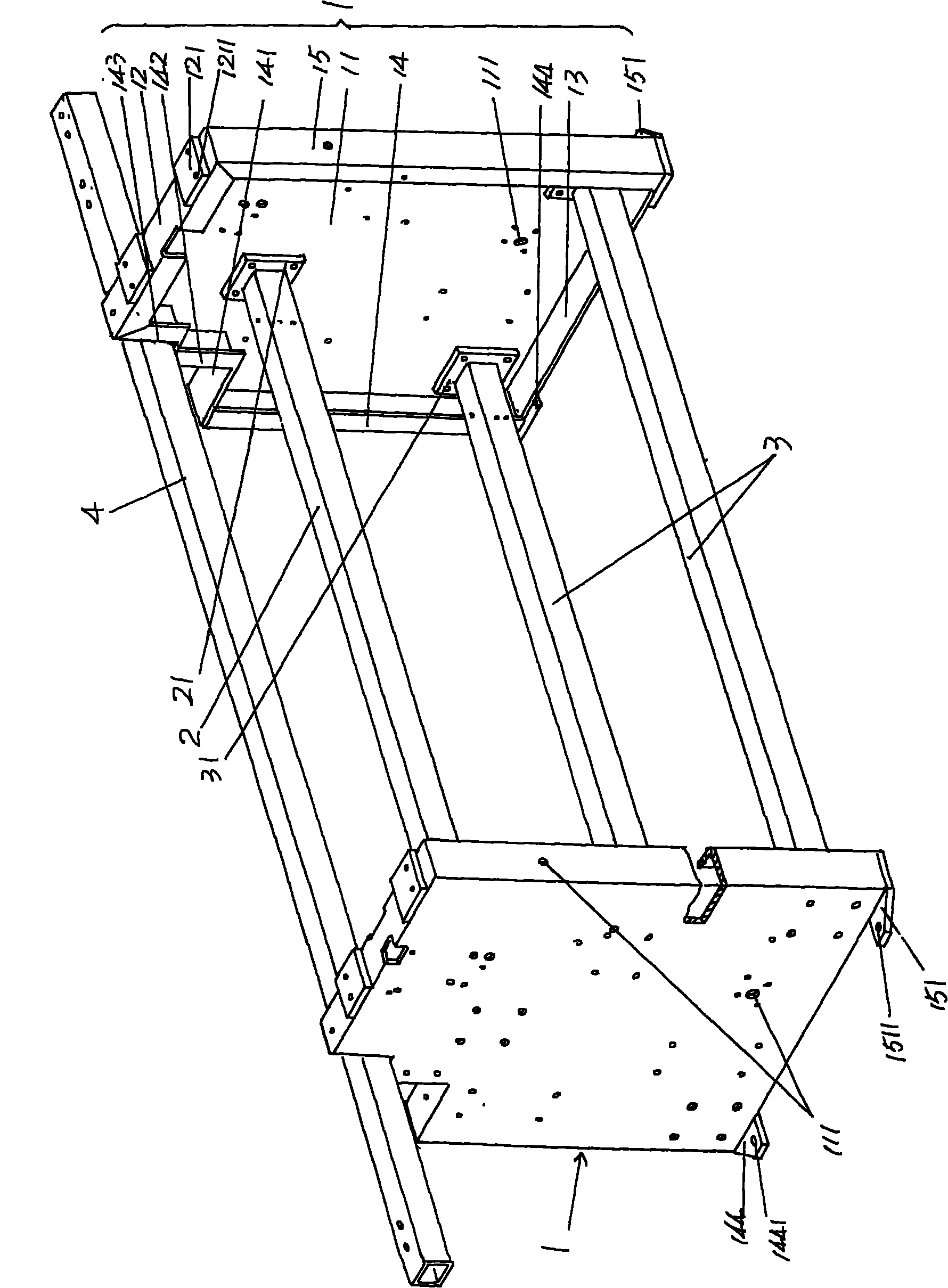 Frame of computer flat knitting machine