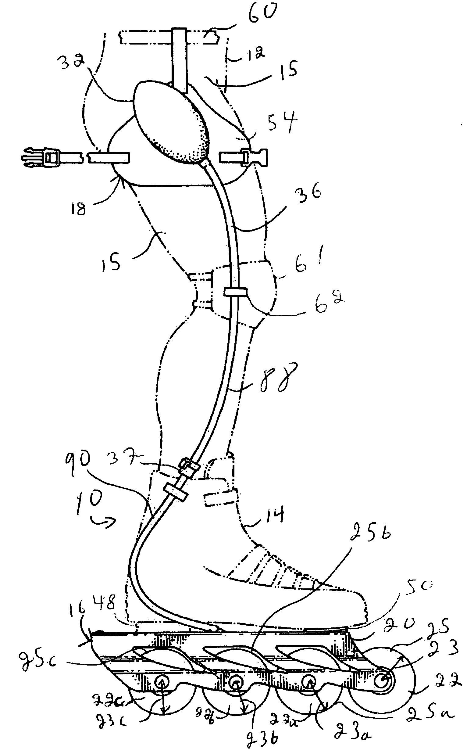 Braking assembly for a roller skate