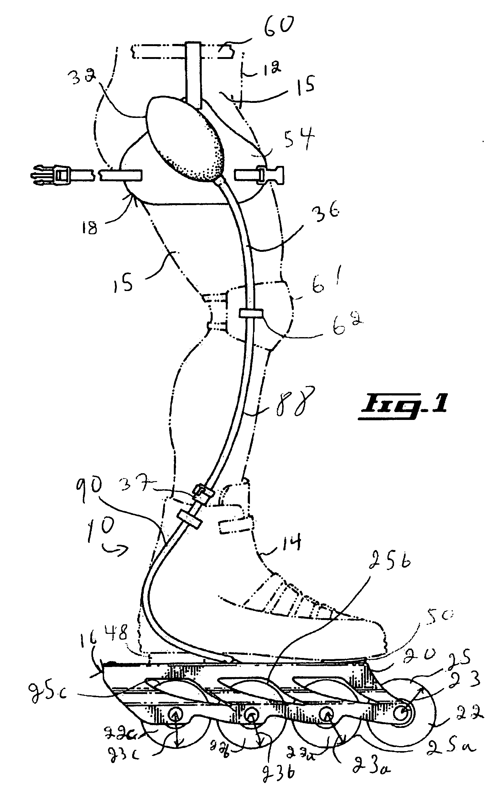 Braking assembly for a roller skate